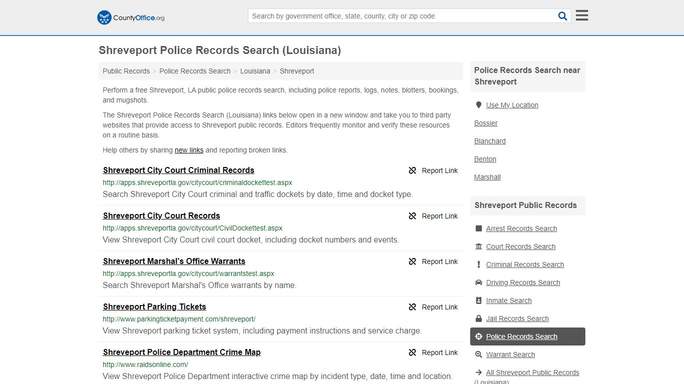 Police Records Search - Shreveport, LA (Accidents & Arrest Records)