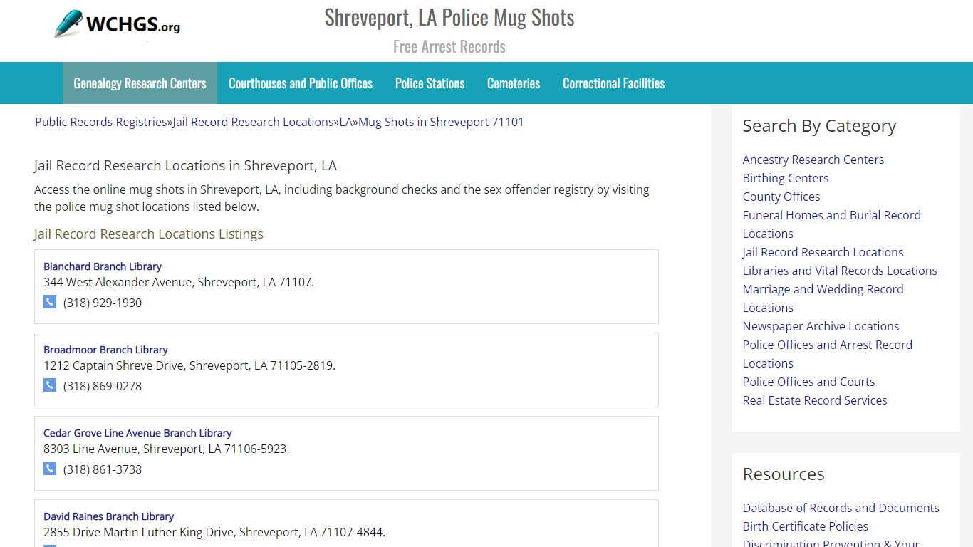 Shreveport, LA Police Mug Shots - Free Arrest Records