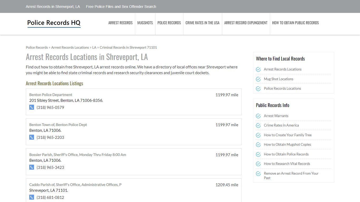 Arrest Records in Shreveport, LA - Free Police Files and Sex Offender ...